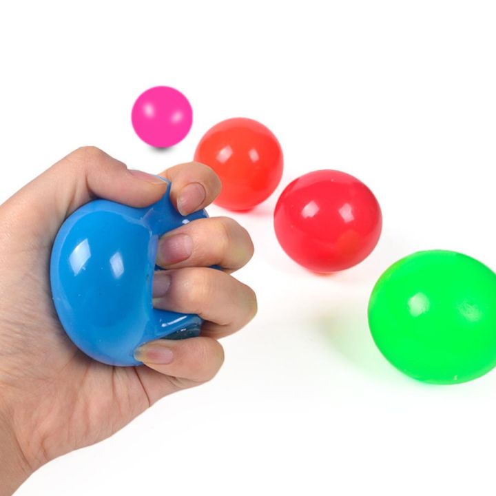 ลูกบอลผนังฝ้าเดานลูกบอลเหนียวของเล่นลดควาเครียดเด็กผู้ใหญ่-tpr-ของเล่นยางบีบสีเขียว4-5ซม