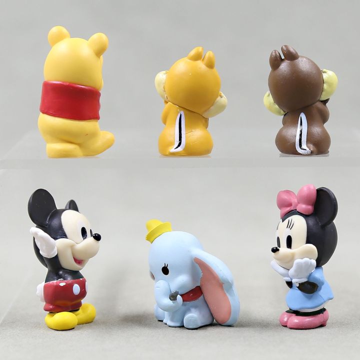 โมเดลตุ๊กตาฟิกเกอร์-disney-mickey-minnie-winne-the-pooh-bear-dumbo-chip-and-dale-ของเล่นสําหรับเด็ก-จํานวน-6-ชิ้น