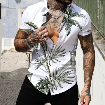 2023 For Male Shirts Coconut Tree 3d Printed Men Hawaiian Shirt Beach 5xl  Short Sleeve Fashion Tops Tee Shirt Man Blouse Camisa