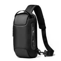 2023 Mens Chest Bag Waterproof Crossbody Bag Multifunction Anti-theft Travel Bags Shoulder Bag Male USB Charging Pouch for Man