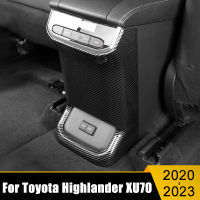 ABS คาร์บอนรถด้านหลังที่เท้าแขน Air Outlet Trim แผงแผ่นอุปกรณ์เสริมสำหรับ Toyota Highlander XU70 2020 2021 2022 2023 Hybrid