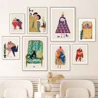 Luyameishop บทคัดย่อ Wall Art ภาพวาดผ้าใบ Nordic พิมพ์โปสเตอร์สำหรับตกแต่งห้องนั่งเล่น-ผู้หญิง,นก,แมว,ดอกไม้,ปลา,คู่