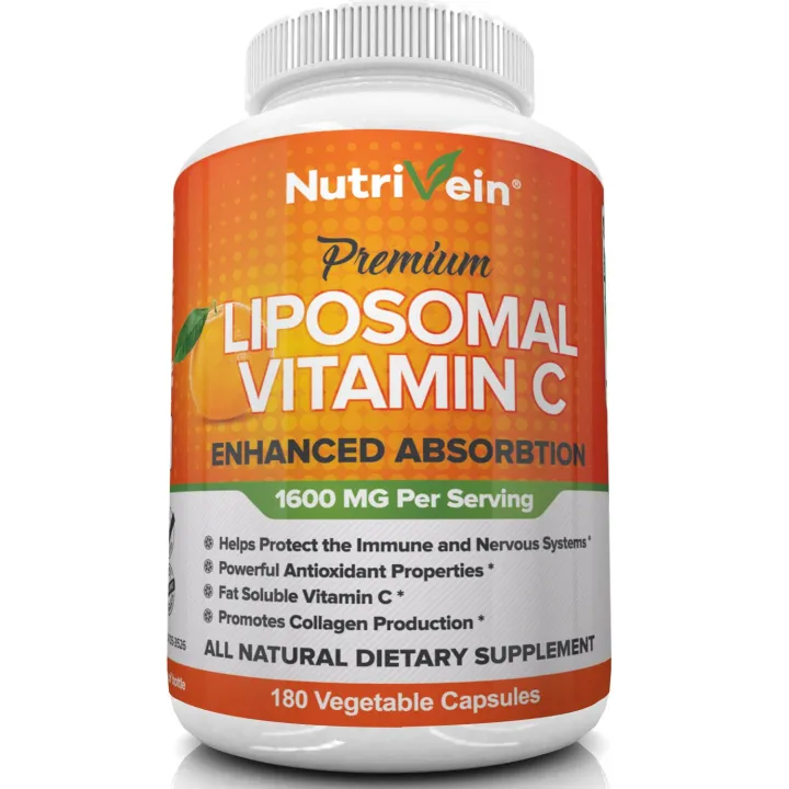 Nutrivein Premium Liposomal Vitamin C 1600mg 180 veg caps | Lazada PH