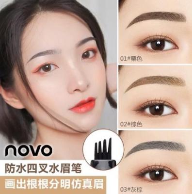 AVA DRESS (ของแท้/พร้อมส่งกดเลย) HOT!!สุดๆ หัวแปรง 4 แฉก novo liquid eyebrow pencil ปากกาสักคิ้ว ที่เขียนคิ้ว ดินสอเขียนคิ้วน้ำ รหัสสินค้า 65033