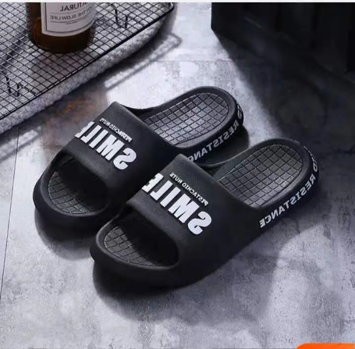 Men's slipper classic black Men black flip-flops indoor shoe Selipar ...