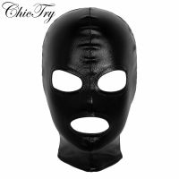 【CW】 Mens Face Metallic Eyes and Mouth Headgear Hood for Role Costume