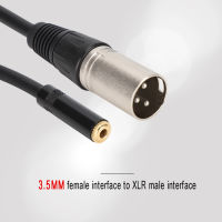 สายแพทช์เครื่องเสียงตัวเมียขนาด3.5มม. ทนทานสายเคเบิลตัวผู้เป็น XLR สำหรับไมโครโฟนภายนอกกล้อง