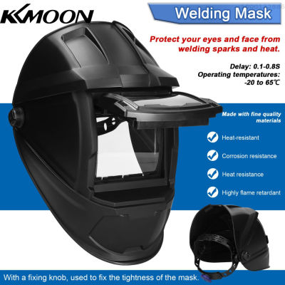 KKmoon หน้ากากเชื่อมการหรี่แสงอัตโนมัติ HeadMounted หมวกกันน็อกที่เชื่อมเชื่อมอาร์กอนหน้ากากเชื่อมไฟฟ้าหน้ากากเชื่อมหน้ากากเชื่อมป้องกัน