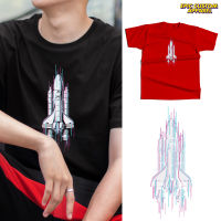 เสื้อยืดดีไซน์กราฟิก Rocket Glitch 100% เสื้อยืดที่เหมาะกับชายและหญิงผ้าฝ้าย