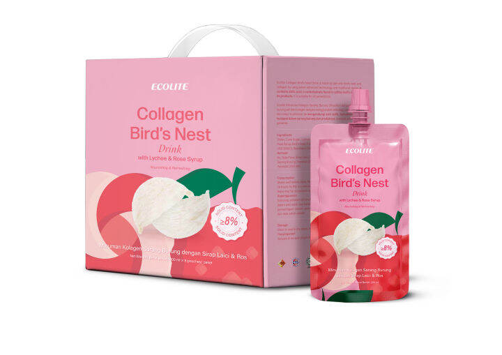 Ecolite Collagen Bird'Nest Drink With Lychee & Rose Syrup