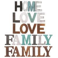 1 Set Home Decoration Retro Wooden Letter Ornaments FAMILY LOVE Home Wall Decor Living Mantel Tabletop Room Decorations