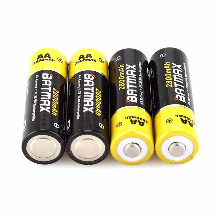 ถ่านชาร์จ AA แท้ แพ็ค 4 ก้อน HighCapacity 2800mAh AA NiMH Rechargeable