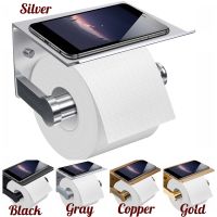 Stainless Steel Toilet Paper Holder Bathroom Wall Mount WC Paper Mobile Phone Holder Shelf Towel Roll Tissue Shelf Accessories