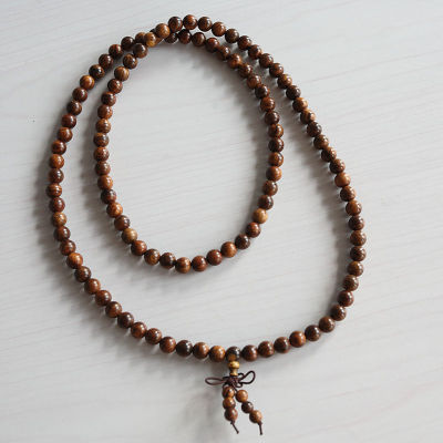 Loreta สร้อยข้อมือสร้อยคอลูกประคำลูกปัดสวดมนต์ Rosewood108สีดำมีกลิ่นหอม8มม.