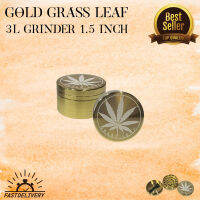 CR1 ที่บดสมุนไพร  Gold Grass leaf 3L Grinder 1.5 Inch  สินค้าพร้อมจัดส่ง