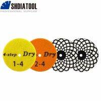 SHDIATOOL 4pcs/set Dia 4 /100mm Dry Wet Professional 4 Steps Resin Bond Sanding Disc Diamond Polishing Pad Granite Marble Quartz