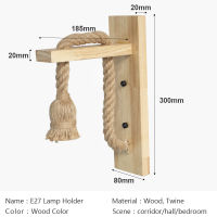 ร้อนย้อนยุคเชือกป่านไม้วินเทจโคมไฟติดผนัง E27 85-265โวลต์ภายในโคมไฟติดผนังอุตสาหกรรมตกแต่งบ้าน Liveing ห้องห้องนอนบันไดข้างเตียง