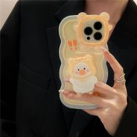 Super cute 3D monster camera duck handle holder wave pattern silicone phone case for iphone 14 Pro Max 11 12 13 Pro Max Xr cover