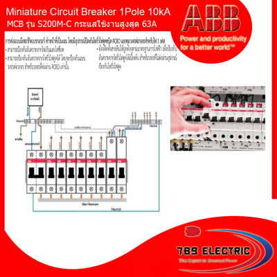 ABB Miniature Circuit Breaker 1Pole 10kA เซอร์กิตเบรกเกอร์ MCBs S201M-C...1P 10kA