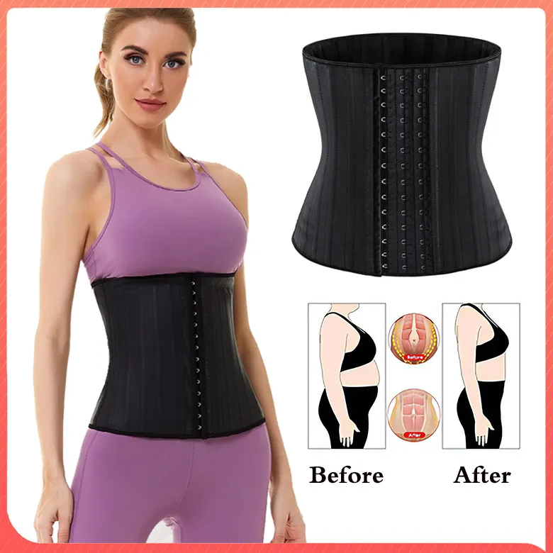 ONHAND !! GENUINE 25 STEEL BONED CORSET LATEX WAIST TRAINING CORSET