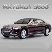 รถของเล่นโลหะหล่อโมเดลรถเหล็กสำหรับ S680 Benz Maybach ของเล่นโลหะหล่อจากรถจำลองเสียงและเบาสำหรับเป็นของขวัญสำหรับเด็ก