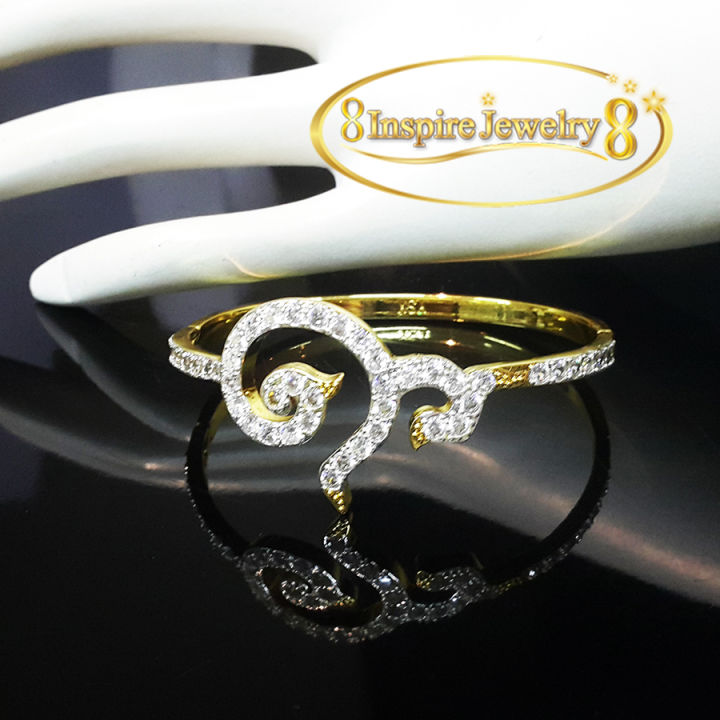 inspire-jewelry-กำไลฝังเพชรสวิส-งานจิวเวลลี่-แบบร้านเพชร-white-gold-plated-diamond-cloning