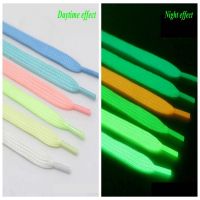 【CW】 1 Shoelaces Flat Canvas Shoe Woman Man The Dark Night Color Glowing Laces Fluorescent Shoelace