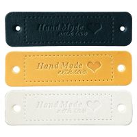 Hand Made With Love Heart Pattern Gift Bag Ornaments Clothing Labels Garment Decoration Sewing Supplies Leather Tags Labels