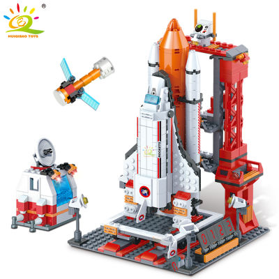 ใหม่ HUIQIBAO Space Aerospace Rocket Building Blocks ไอเดียนักบินอวกาศตัวเลขอิฐของเล่นสำหรับเด็ก Launch Center Architecture