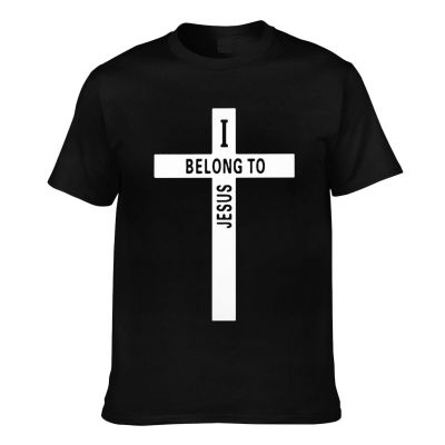 Enzgzl Cross Print Jesus Mens Short Sleeve T-Shirt