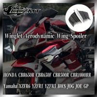 ☍Winglet สปอยเลอร์ปีกตามหลักอากาศพลศาสตร์สำหรับฮอนด้า CBR650R CBR650F CBR500R CBR1000RR ยามาฮ่า YZFR6 YZFR1 YZFR3 BWS JOG GP