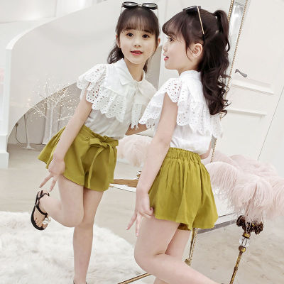 ZANRA ชุดเซ็ทเด็ก ผญ ชุดฤดูร้อนสำหรับเด็กผู้หญิงชุด สำหรับเด็กเกาหลีใหม่ 6-12 ปี