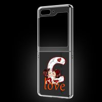 ตัวอักษร Love สำหรับเด็กผู้หญิงและเด็กผู้ชายเคสโทรศัพท์ PC แบบแข็งสำหรับ Samsung Galaxy Z Flip 5โปร่งใสเคส Galaxy Z พลิก5พับได้