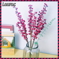 Laurance 55ซม. 1ชิ้น4ส้อมเทียมสีแดงกิ่งไม้ผลเบอร์รี่แขวนฟรอสต์คริสมาสต์ในบ้านของตกแต่งงานแต่งงานโฟมปลอมช่อดอกไม้รูปดอกไม้ต้นไม้ผลไม้