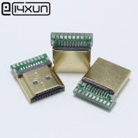 Eclyxun 1ชิ้น /Lot ชุบทอง Hdmi A Type หัวต่อตัวผู้รุ่นบอร์ด Pcb 1.4 19pin