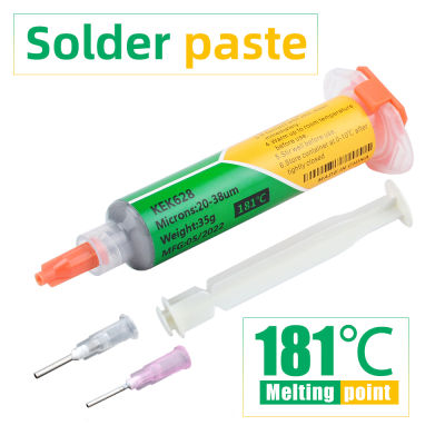 Silver Solder Paste สำหรับการบัดกรีสำหรับ PCB IC อุณหภูมิปานกลางซ่อมโทรศัพท์มือถือ BGA Welding Flux 181-35G