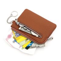 ๑❍ 1PCS Colored Coin Bags Money Organizer Wallet PU Leather Key Chain ID Credit Card Holder Bags Portable Money Storage Bags Pouch