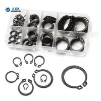 External Retaining Circlips Assortment Kit Snap Ring Clip Washers Carbon Steel Black Internal M6-m25 Of 100/160pcs Axk016 Nails Screws  Fasteners