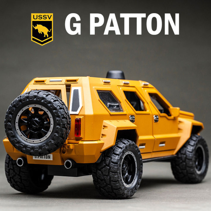 1-24ใหม่-chariot-george-barton-รถรุ่นรถหุ้มเกราะเสียงของเล่นรถ-diecast-ของเล่นรถ-hummer-off-road