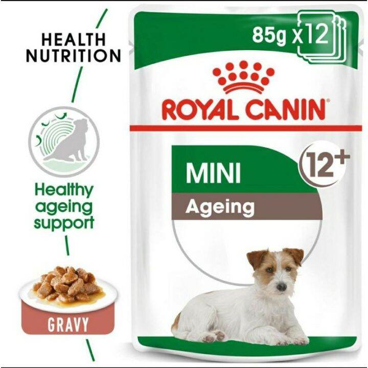 royal-canin-mini-ageing-12-อาหารสุนัข-อาหารเปียกในน้ำเกรวี่-สุนัขพันธุ์เล็ก-12-ปีขึ้น