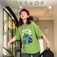 QXshop ?มีหลายสี แต่ไม่หลายใจนะคร้าา ? เสื้อยืดผ้า cotton ทรงโอเว่อร์ไซส์ สีสันสวยๆ แต่งลายการ์ตูน ? มีหลายสีให้เลือกซื้อ เนื้อผ้านิ่ม ใส่สบ๊ายยม๊วก?