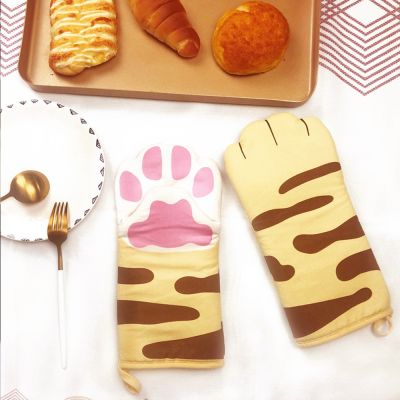 Microwave Cotton Gloves Cute Cat Baking Heat Insulation Thickening Anti-hot Hand Glove Kitchen Baking Supplies