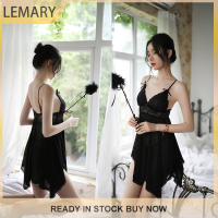 Lemary ชุดนอนสตรี,ชุดนอนสตรีมีสายเอี๊ยมใส่สบายโบว์หลังเปลือยเซ็กซี่2023แฟชั่น