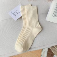 Crew Casual Japanese Thermal Solid Color Sock Girls Fashion Thicker Cashmere Wool Women