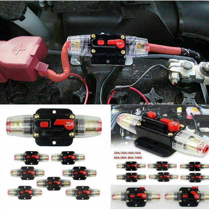 Truck DC 12V24V Car Audio Amplifier Circuit Breaker Fuses Holder