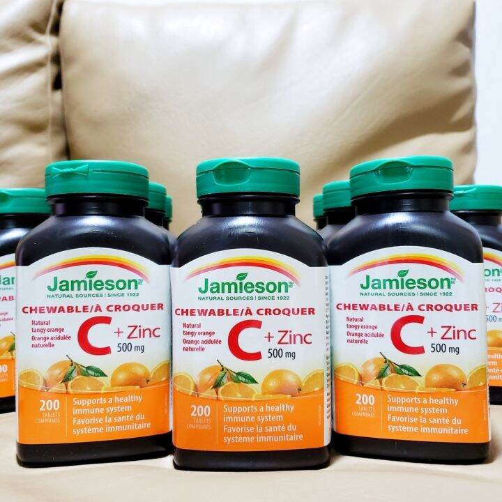 [CANADA] Jamieson Chewable Vitamin C Zinc 500 mg 200 Tablets / 400