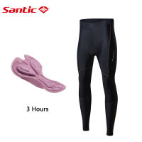 Santic กางเกงรัดรูปรถมอเตอร์ไซต์รถจักรยานการปั่นจักรยานกันการ L7C04088กางเกงสะท้อนแสงบุ4D มืออาชีพสำหรับผู้หญิงกางเกงปั่นจักรยาน