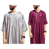 บุรุษอิสลามเสื้อผ้าอาหรับเสื้อคลุม K Aftan เสื้อคลุมชาติพันธุ์เสื้อคลุมแขนยาวอิสลามเสื้อคลุม K Aftan เทศกาลเสื้อผ้าสำหรับผู้ชายของขวัญ