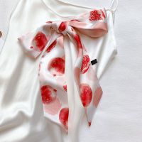 Spring Summer Autumn Print Woman Twilly Silk Scarf 130cm*7cm Long Scarf Bag Ribbons Fashion Ladies Tie Hot