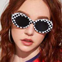 Retro Oval Sunglasses Men Women Purple Red Lens UV400 Protection Lattice Eyewear Fashion Design Gafas De Sol Goggle Eye Glasses Cups  Mugs Saucers